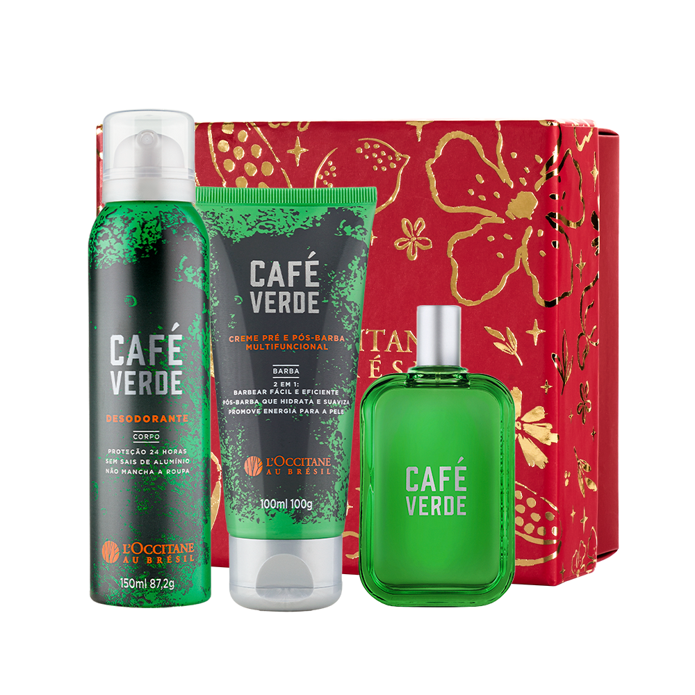Presente Café Verde: Desodorante, Creme Multifuncional e Deo Colônia