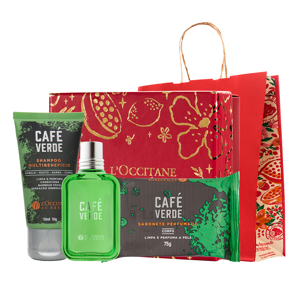 Presente Rotina de Banho Viagem Café Verde