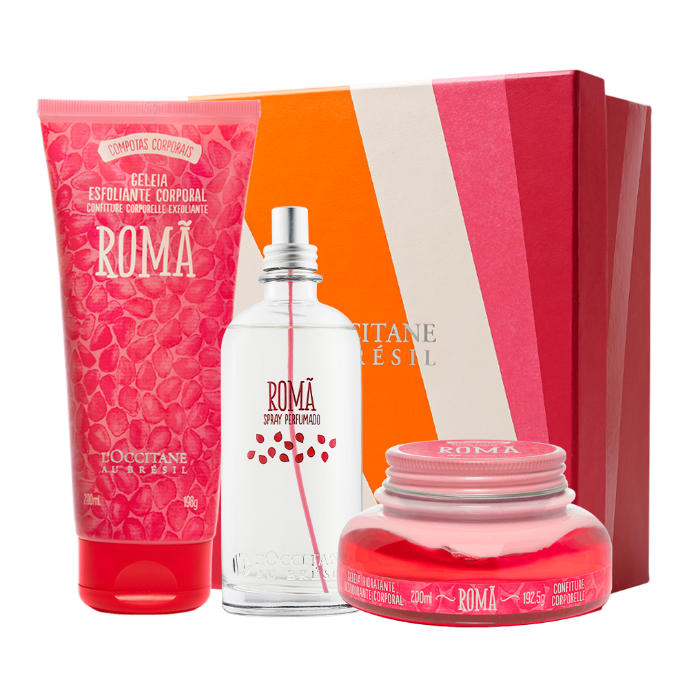 [423399] Presente Romã: Spray, Geleia Hidratante e Esfoliante